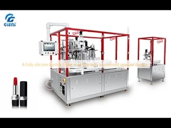 A fully silicone lipstick filling machine with a patented grasper design.