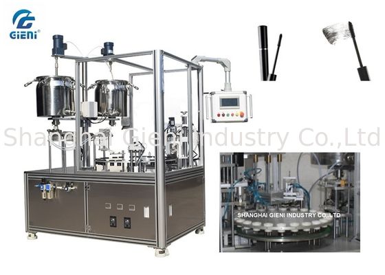 Rotary Type Mascara Filling Machine Stainless Steel With Brush Inserting Divice