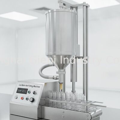 Single Nozzle Lip Balm Filling Machine with Tank Lift and Precise Dosing for Hot Fill Applications