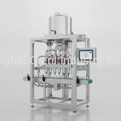 Heated Hot Filling Machine with Tank Lift Technology, Full Path Heating, and Servo Driven Piston for Cosmetic Products