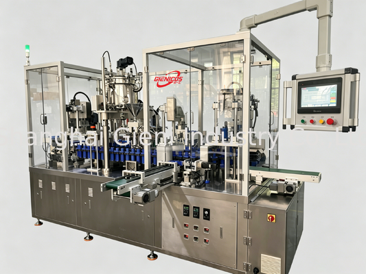 JQH-02 High Speed Lipgloss Filling Machine with 80 PCS/MIN Output and Servo Piston Filler in SUS304 Material