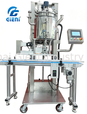 Heated Hot Filling Machine with Tank Lift Technology, Full Path Heating, and Servo Driven Piston for Cosmetic Products