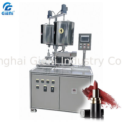 12 Nozzles Aluminum Metal Mold Lipstick Filling Machine 20L Double Heating Tanks