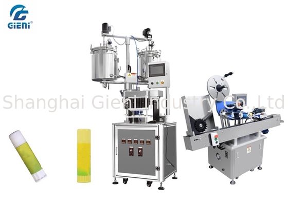 Twelve Nozzles Lip Balm Manufacturing Equipment With Automatic Labeller