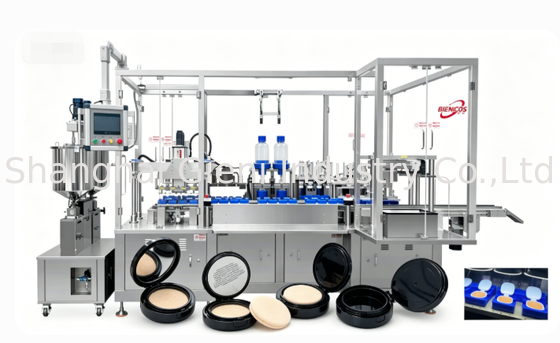 Semi Automatic Four Nozzle Servo Filling Machine for NBR High Density Sponge Korean BB Cream Compact Production