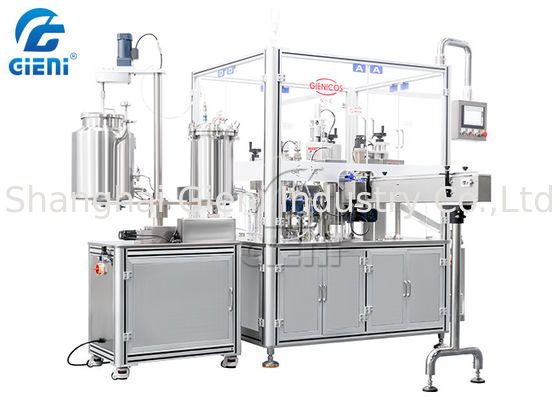 7KW Cosmetic Lip Gloss Filling Machine 50Pcs/Min Rotary Type
