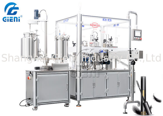 Rotary Type Mascara Cosmetic Filling Machine PLC Control 60pcs/Min