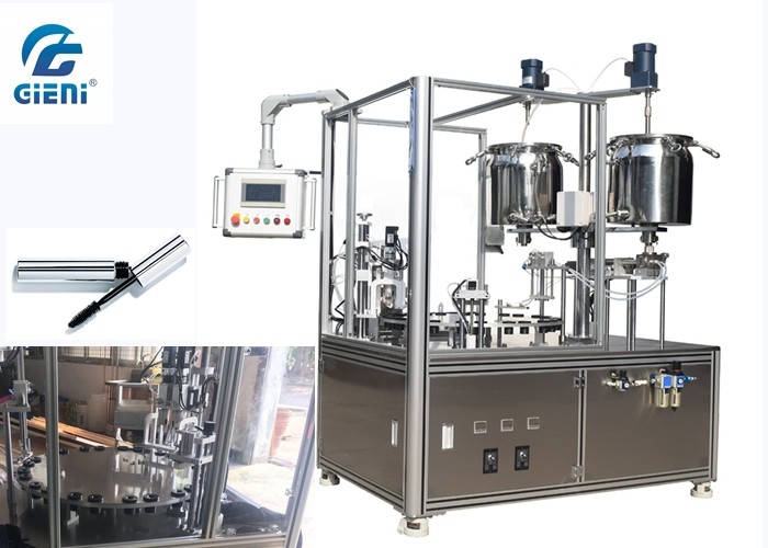 High Capacity Rotary Type Filling And Capping Machine For Mascara , Stainless Steel Materials