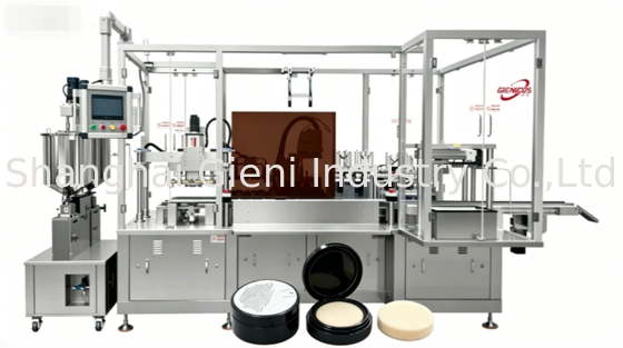 High Speed NBR Sponge Cushion Filling Machine with 48PCS/Min Output and Four Nozzle Servo Filling for Korean Cosmetic Manufacturing