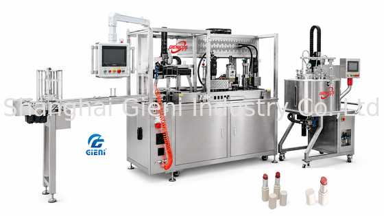GLU-900 Leister Hot Air Lipstick Filling Machine Mold Detection System Panasonic Sensor 900pcs/h
